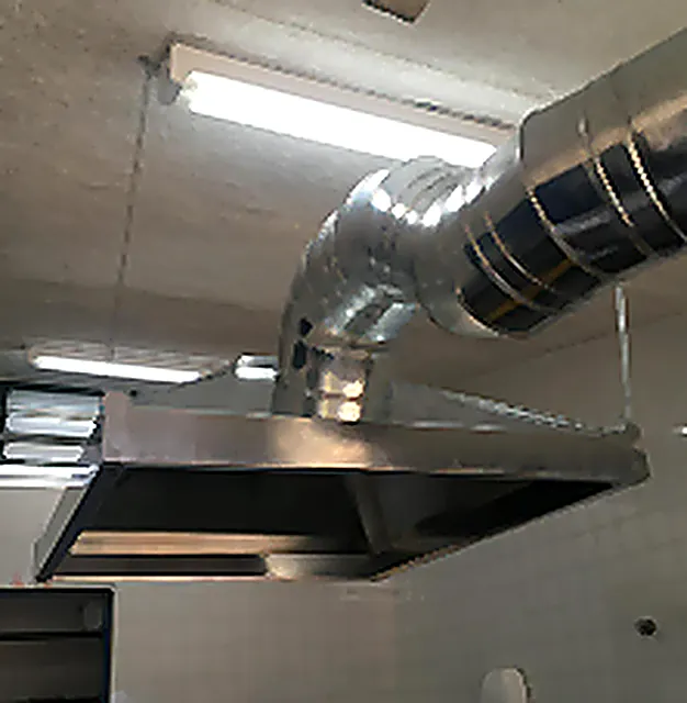 Coifa industrial com duto