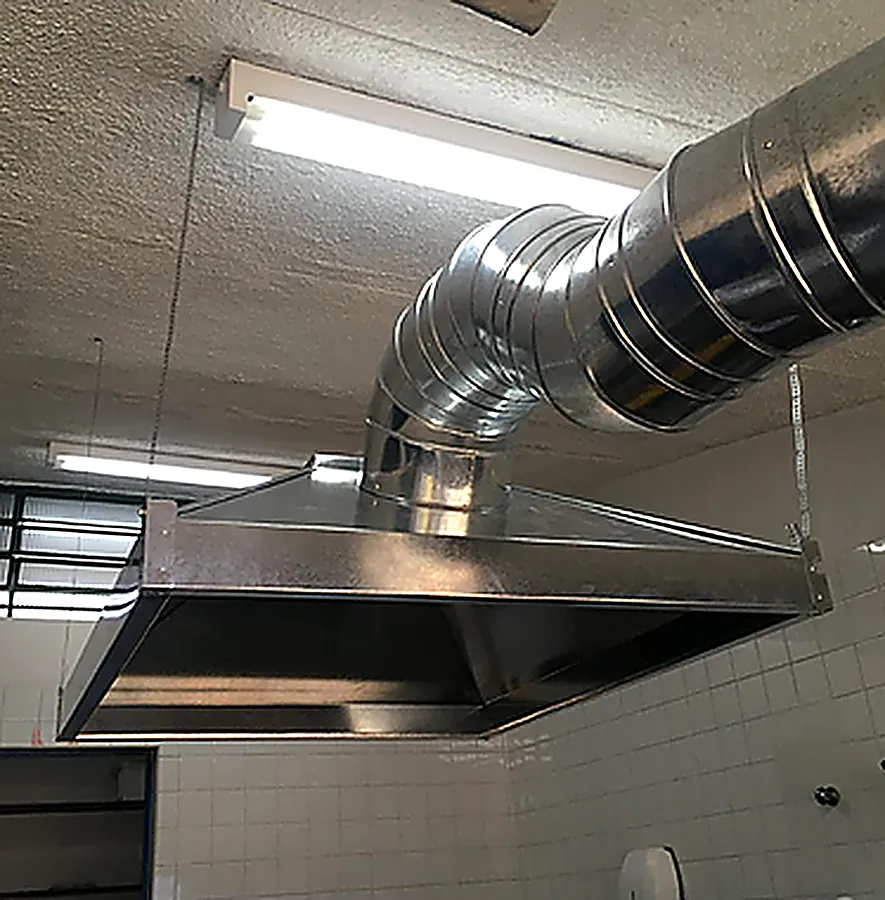 Coifa em chapa galvanizada fabricada pela Tecno Coifas